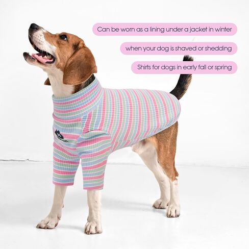 FUAMEY الكلب قميص شريطي للكلاب كبيرة جدا، الكلب البلوز خفيفة الوزن الكلب البلوز الكلب بسط سترة تي شيرت الكلب منامة الكلب طويلة جونز الكلب الملابس الداخلية للمسترد الذهبي الوردي المشارب XXL in Kuwait