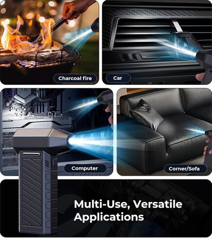Compressed Air Duster with Flashlight, Cool Gifts for Gamer, Rechargeable, Cordless, Portable, 3-Speed 150K RPM Electric Blower, Drying & Cleaning Accessories for Men, Computers, Keyboards, Cars, Home in Saudi Arabia