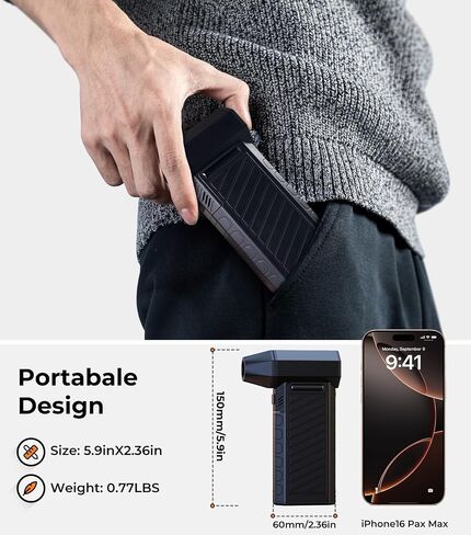 Compressed Air Duster with Flashlight, Cool Gifts for Gamer, Rechargeable, Cordless, Portable, 3-Speed 150K RPM Electric Blower, Drying & Cleaning Accessories for Men, Computers, Keyboards, Cars, Home in Saudi Arabia