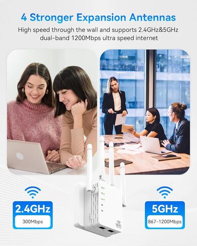 موسع واي فاي، معزز واي فاي بسرعة 1200 ميجابت في الثانية ثنائي النطاق (5 جيجا هرتز/2.4 جيجا هرتز)، معزز إشارة موسعات واي فاي للمنزل، مكرر واي فاي مع منفذ إيثرنت يغطي ما يصل إلى 12880 مترًا مربعًا. قدم و105 جهاز in Kuwait