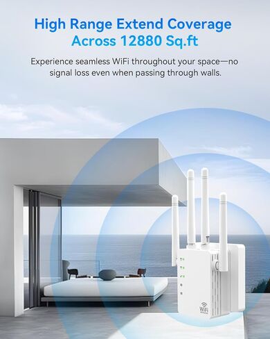 موسع واي فاي، معزز واي فاي بسرعة 1200 ميجابت في الثانية ثنائي النطاق (5 جيجا هرتز/2.4 جيجا هرتز)، معزز إشارة موسعات واي فاي للمنزل، مكرر واي فاي مع منفذ إيثرنت يغطي ما يصل إلى 12880 مترًا مربعًا. قدم و105 جهاز in Kuwait