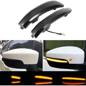 ملحقات مصباح إشارة الانعطاف LED الديناميكي المتسلسل المتوافق مع Ford Escape Ecosport 2013-2018،2012-2018 Focus ST SE RS، C-Max 2013-2017