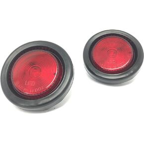 MAXXHAUL 80652 2" LED Round Clearance Side Marker Light Amber with Grommet Trailer Truck RV,2 Pack
