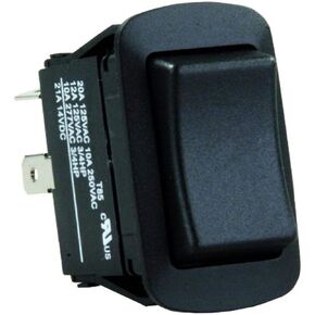 JR Products 13865 Water Resistant Mom-On/Off/Mom-On Reversing Switch , Black