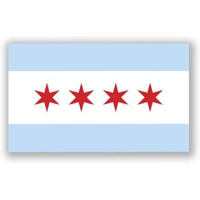 Chicago City Flag Magnet | 5-Inches by 3-Inches | Premium Quality Heavy Duty Magnet | MagnetPD357