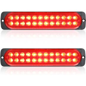 AT-HAIHAN Pack of 2 Aluminum Housing Red LED Trailer Stop Brake Turn Tail Lights, DOT Compliant Waterproof Surface Mount Lighting for Truck Tractor Jeep RV
