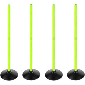 ASENVER Fluorescent Green Soccer Agility Poles Set Detachable Sports Trainning Speed Pole Slalom Poles with Rubber Base Sport Traning Equipment