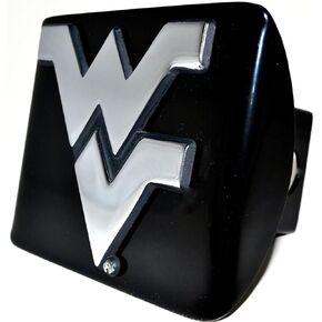 West Virginia Mountaineers Black Metal Trailer Hitch Cover with Chrome Metal Logo (for 2" Receivers)
