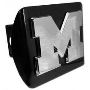 Elektroplate Michigan Wolverines Block M Black Metal Trailer Hitch Cover Fits 2 Inch Auto Car Truck Receiver