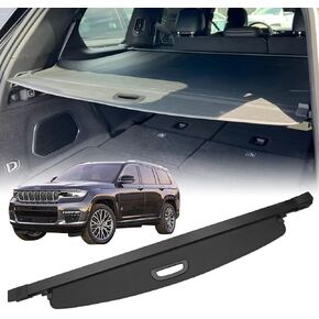 Compatible with All-New 2022-2024 Jeep Grand Cherokee(2 Row; WL) 4XE Rear Cargo Security Shade Cover Privacy Screen Retractable Rear Storage Tonneau Cargo Cover Luggage Security Shield Shade