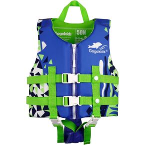 Gogokids Kids Swim Vest, Toddler Floaties for Boys Girls 20-70 Pounds Float Jacket with Adjustable Safety Strap, Buoyancy Pool Floation Trainer Vest Learn to Swim for Children 1-9 Years