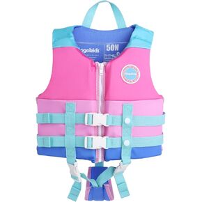 Gogokids Toddler Swim Vest, Kids Floaties for Boys Girls 20-30-40-50-60-70 pounds, Float Jacket with Adjustable Safety Strap, Pool Floation Swimwear for Children, Age 1-9 Years