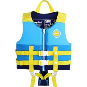 Gogokids Toddler Swim Vest, Kids Floaties for Boys Girls 20-30-40-50-60-70 pounds, Float Jacket with Adjustable Safety Strap, Pool Floation Swimwear for Children, Age 1-9 Years