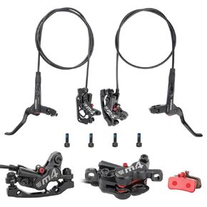 MEROCA M4 Four-Piston Oil Brake Oil Disc Road Bike Mountain Bike Hydraulic Disc Brake 1 Pair(Left Back Right Front)