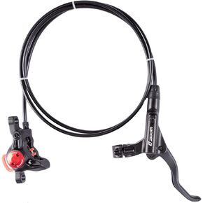 BUCKLOS MTB Hydraulic Disc Brakes Set, Mountain Bike Left Front 800mm Right Rear 1450mm Brake Aluminum Alloy Levers with Calipers PM/is Adapter Fit E-Bike(Pred Bled/Pads Included)