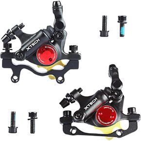 MTB Hydraulic Disc Brakes Set, Bike Front and Rear Zoom Hydraulic Disc Bike Brake Kit Aluminum Alloy Levers with Mounting PM Adapter Fit for XC Bicycle, Road Bike