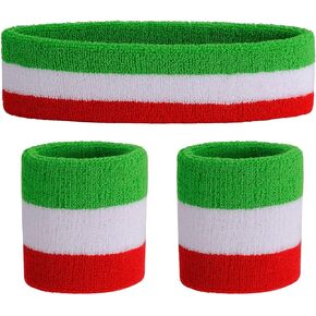 ONUPGO Sweatband Set Sports Headband Wristband Set Sweatbands Terry Cloth Wristband Wrist Sweatband Headbands Moisture Wicking Sweat Absorbing Head Band
