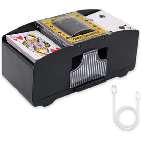 آلة خلط بطاقات البوكر الأوتوماتيكية من WAYDA، آلة خلط بطاقات البوكر الإلكترونية المكونة من طابقين، أداة ألعاب خلط البطاقات الكهربائية التي تعمل بالبطارية للحفلات المنزلية مع خط USB in Kuwait