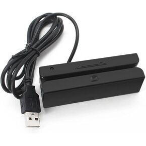 Magnetic Stripe Card Reader, USB 3-Track Mini MSR Card Reader Swiper for Access Control POS System Cashier Registry