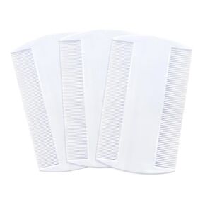 3pcs Lice Combs Double Sided Nit Combs Remove Head Lice, Nits, Fleas (White)