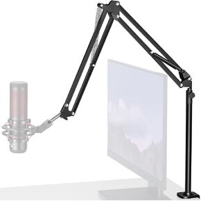 InnoGear Desk Mic Stand, Overhead Mic Boom Arm Microphone Stands High Riser for Blue Yeti Snowball HyperX QuadCast SoloCast Fifine Shure SM7B and Other Mics