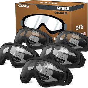 5 Pairs Motorcycle Goggles for Youth Men Women, ATV Ski Goggles Anti-UV Dustproof Windproof Dirt Bike Goggles Fit Helmet