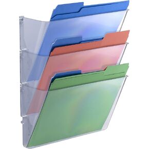 Officemate Wall Files, Letter/A4 Size, Clear, 3 Pack (21424)
