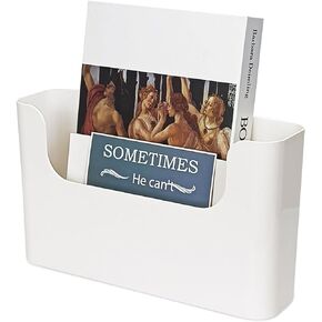POUYRBA Wall File Holder, 1pc White Plastic Wall Mount File Holder Wall Mail Magazine Holder Wall Pocket Wall Hanging File Organizer for Office Home Classroom