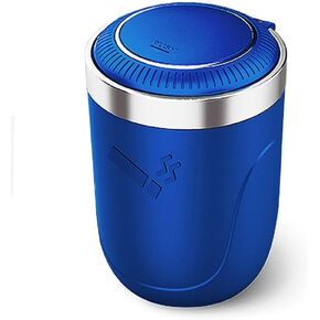 BALUME Car Ashtray, Easy Clean Up Detachable Stainless Car Ashtray with Lid Blue Led Light for Most Car Cup Holder (Red)