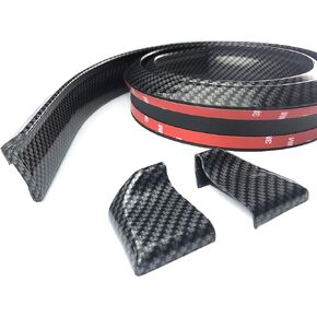 Car Rear Spoiler Trunk Spoiler Lip Kit Universal 4.9FT / 150cm Length Exterior Rear Strip Splitter Spoiler Side Skirt Rubber Carbon Fiber Black