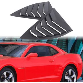 Rear Side Window Louvers for 2010-2015 Chevy Camaro LS LT RS SS GTS, ABS Window Scoop Cover Vent Lambo GT Style…