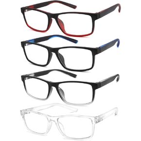 Mens Blue Light Blocking Reading Glasses Computer Readers 4 Pack Magnifying Glasses Fashion Designer Eyeglasses