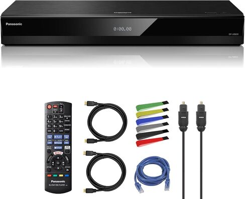 Panasonic DP-UB820-K HDR10+, 4K UHD, Dolby Vision, Network Streaming Blu-ray Player (DP-UB820-K) + Network Cable + Optical Audio Cable + 2 x HDMI Cable + Cable Ties in Saudi Arabia