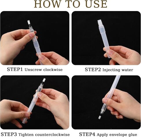 6 Pcs Letter Sealer Stamp Moistener Envelopes Sealer Pencil Style Envelope Moistener with Nylon Brush Head Stamp Mailing Envelope Licker for Office Classroom, Clear in Saudi Arabia