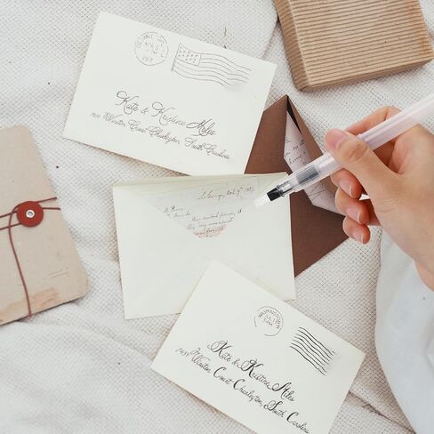 6 Pcs Letter Sealer Stamp Moistener Envelopes Sealer Pencil Style Envelope Moistener with Nylon Brush Head Stamp Mailing Envelope Licker for Office Classroom, Clear in Saudi Arabia
