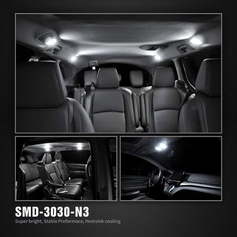 SIR IUS LED N3 578 LED bulbs Pure white Super Bright LED Festoon 300 Lumens 3030 Chipset for Car Truck Interiors Dome Map Door Courtesy Lights 1.72" 41MM 211-2 212-2 569 size pack of 6 in Saudi Arabia