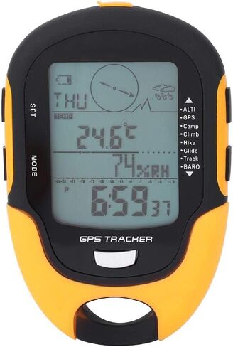Digital Altimeter, GPS Navigation Receptor USB Portable Rechargeable Digital Altimeter Barometer LCD Thermometer with LED Flashlight for Cam Hiking Climbing Outdoor Sport Altimetro Trekking GPS handh in Saudi Arabia