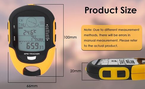 Digital Altimeter, GPS Navigation Receptor USB Portable Rechargeable Digital Altimeter Barometer LCD Thermometer with LED Flashlight for Cam Hiking Climbing Outdoor Sport Altimetro Trekking GPS handh in Saudi Arabia