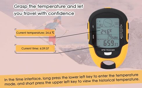 Digital Altimeter, GPS Navigation Receptor USB Portable Rechargeable Digital Altimeter Barometer LCD Thermometer with LED Flashlight for Cam Hiking Climbing Outdoor Sport Altimetro Trekking GPS handh in Saudi Arabia