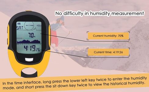 Digital Altimeter, GPS Navigation Receptor USB Portable Rechargeable Digital Altimeter Barometer LCD Thermometer with LED Flashlight for Cam Hiking Climbing Outdoor Sport Altimetro Trekking GPS handh in Saudi Arabia