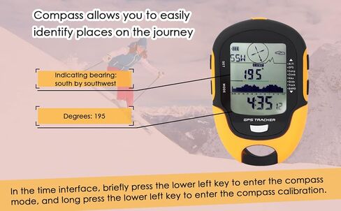 Digital Altimeter, GPS Navigation Receptor USB Portable Rechargeable Digital Altimeter Barometer LCD Thermometer with LED Flashlight for Cam Hiking Climbing Outdoor Sport Altimetro Trekking GPS handh in Saudi Arabia