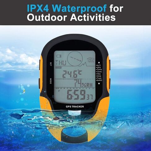 Digital Altimeter, GPS Navigation Receptor USB Portable Rechargeable Digital Altimeter Barometer LCD Thermometer with LED Flashlight for Cam Hiking Climbing Outdoor Sport Altimetro Trekking GPS handh in Saudi Arabia