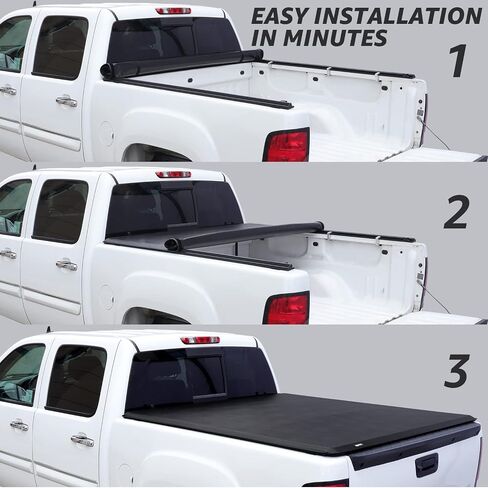 Amazon Basics Soft Roll Up Tonneau Cover for 2014-2019 Chevy Silverado, GMC Sierra 1500, 2015-2018 Silverado Sierra 2500 3500 HD, Fleetside, Bed Length 6.5' in Saudi Arabia