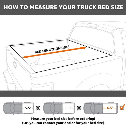 Amazon Basics Soft Roll Up Tonneau Cover for 2014-2019 Chevy Silverado, GMC Sierra 1500, 2015-2018 Silverado Sierra 2500 3500 HD, Fleetside, Bed Length 6.5' in Saudi Arabia