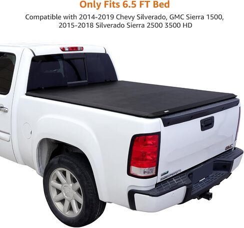 Amazon Basics Soft Roll Up Tonneau Cover for 2014-2019 Chevy Silverado, GMC Sierra 1500, 2015-2018 Silverado Sierra 2500 3500 HD, Fleetside, Bed Length 6.5' in Saudi Arabia