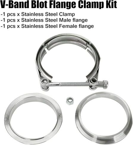 SUPERFASTRACING 3 بوصة العالمي V-Band Blot شفة المشبك عدة ذكر أنثى T-304 الفولاذ المقاوم للصدأ 4 قطعة in Kuwait