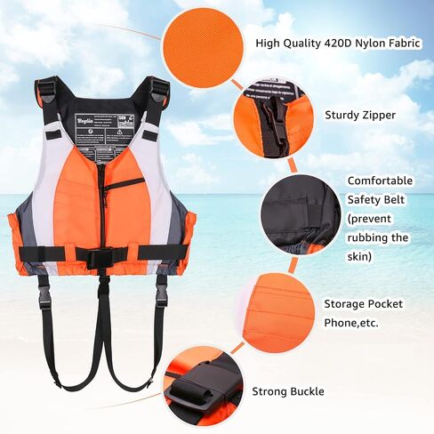 Swim Vest, Swim Jacket for Adult with Adjustable Safety Crotch Strap for Women Men, Swimming Float Vest for Kayaking, Paddle, Snorkeling and Water Sports in Saudi Arabia