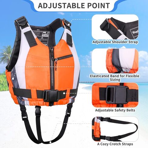 Swim Vest, Swim Jacket for Adult with Adjustable Safety Crotch Strap for Women Men, Swimming Float Vest for Kayaking, Paddle, Snorkeling and Water Sports in Saudi Arabia