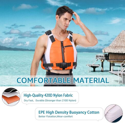 Swim Vest, Swim Jacket for Adult with Adjustable Safety Crotch Strap for Women Men, Swimming Float Vest for Kayaking, Paddle, Snorkeling and Water Sports in Saudi Arabia