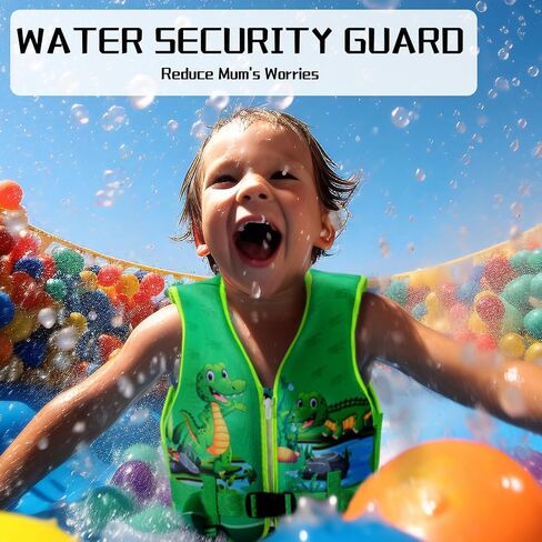 Jurmickey Toddler Swim Vest, Kids Swim Vest for Toddlers, Toddler Floaties 20-60 lbs with Adjustable Safety Strap, S-XL for 2-9 Years Old Boys and Girls in Kuwait